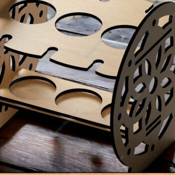 Intra απο ξύλο plywood 3mm-4mm πάχος – Κομψή βάση επίδειξης θήκης ποτηριού κρασιού Δίασταση  20x20 cm INTRAFABR-92300573 - Image 3