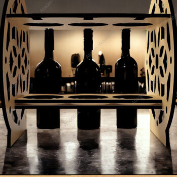 Intra απο ξύλο plywood 3mm-4mm πάχος – Κομψή βάση επίδειξης θήκης ποτηριού κρασιού Δίασταση  20x20 cm INTRAFABR-92300573 - Image 4