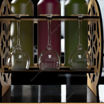 Intra απο ξύλο plywood 3mm-4mm πάχος – Κομψή βάση επίδειξης θήκης ποτηριού κρασιού Δίασταση  20x20 cm INTRAFABR-92300573 - Image 5