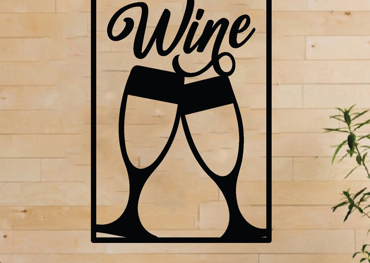 Intra απο ξύλο plywood 3mm-4mm πάχος – Κοπή λέιζερ για ποτήρι κρασιού, πινακίδα τοίχου μπαρ Δίασταση  40x30 cm INTRAFABR-64048805