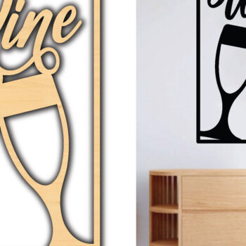 Intra απο ξύλο plywood 3mm-4mm πάχος – Κοπή λέιζερ για ποτήρι κρασιού, πινακίδα τοίχου μπαρ Δίασταση  40x30 cm INTRAFABR-64048805 - Image 4