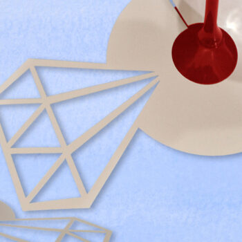 Intra απο ξύλο plywood 3mm-4mm πάχος – Ετικέτα ποτηριού κρασιού - Διαμάντι Δίασταση  20x20 cm INTRAFABR-93932681 - Image 1