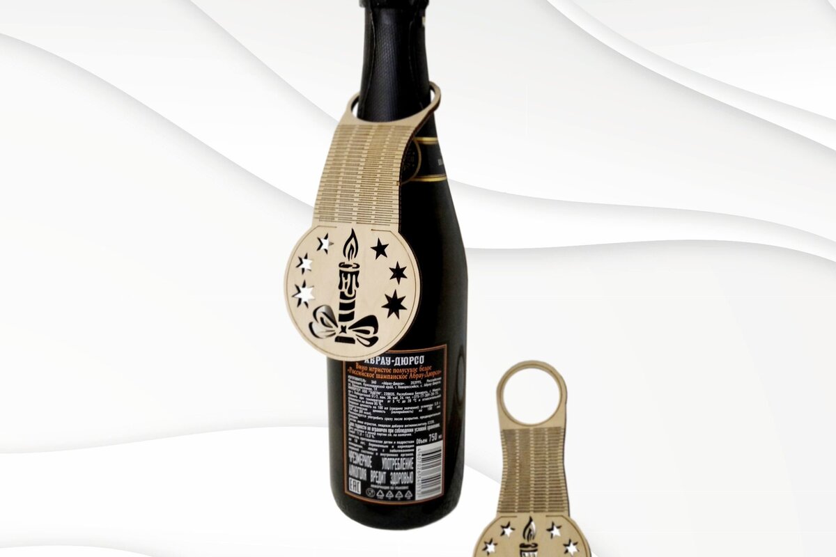 Intra απο ξύλο plywood 3mm-4mm πάχος – Μοτίβο κοπής με laser ετικέτας κρασιού Dxf Δίασταση  20x20 cm INTRAFABR-30514623