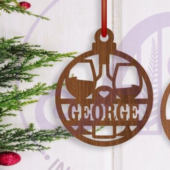 Intra απο ξύλο plywood 3mm-4mm πάχος – Wine Lovers Χριστουγεννιάτικο Στολίδι Laser Δίασταση  20x20 cm INTRAFABR-107525910 - Image 1