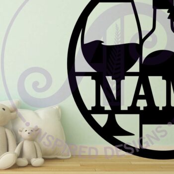 Intra απο ξύλο plywood 3mm-4mm πάχος – Πρότυπο κοπής με λέιζερ Sign Name Wine Δίασταση  40x30 cm INTRAFABR-100584488 - Image 2