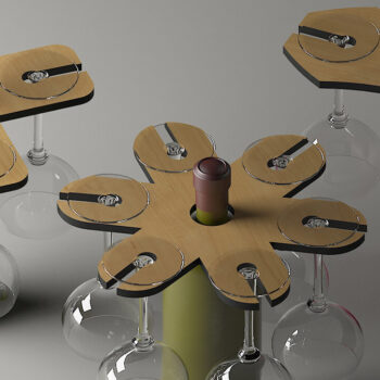Intra απο ξύλο plywood 3mm-4mm πάχος – Πακέτο θήκης κρασιού / Wine Caddy 294 Δίασταση  20x20 cm INTRAFABR-56311589 - Image 5
