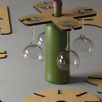 Intra απο ξύλο plywood 3mm-4mm πάχος – Πακέτο θήκης κρασιού / Wine Caddy 294 Δίασταση  20x20 cm INTRAFABR-56311589 - Image 9