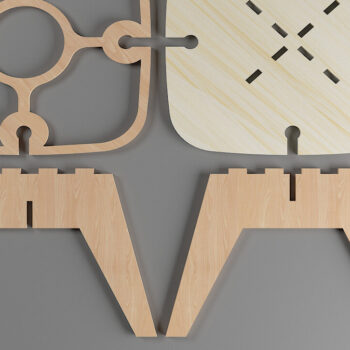 Intra απο ξύλο plywood 3mm-4mm πάχος – Τραπέζι κρασιού σνακ με ποτηροθήκη 314 Δίασταση  20x20 cm INTRAFABR-54573571 - Image 3