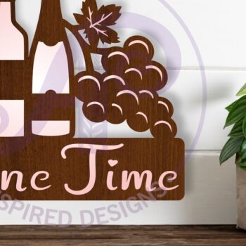 Intra απο ξύλο plywood 3mm-4mm πάχος – Επιγραφή Wine Time Wall Art, Αρχείο Δίασταση  40x30 cm INTRAFABR-111016577 - Image 1