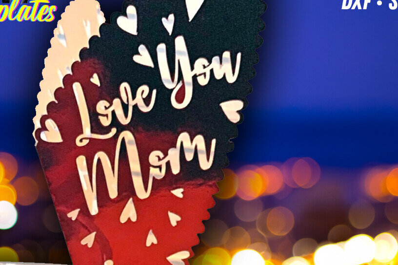 Intra απο ξύλο plywood 3mm-4mm πάχος – Πρότυπο για την Ημέρα της Μητέρας από Wineglass Topper Δίασταση  20x20 cm INTRAFABR-94776904