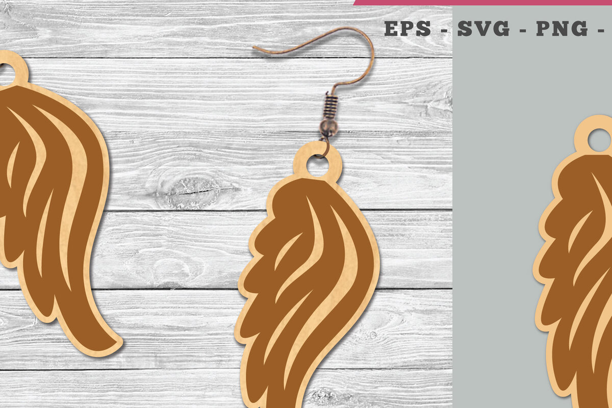 Intra απο ξύλο plywood 3mm-4mm πάχος – Σκουλαρίκια με φτερό κοπής με λέιζερ Δίασταση  5x5 cm INTRAFABR-106401619