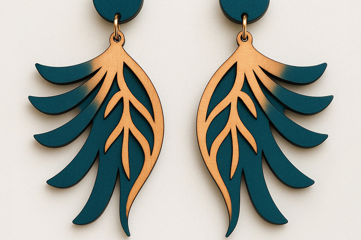 Intra απο ξύλο plywood 3mm-4mm πάχος – Φτερά Σκουλαρίκια Δίασταση  5x5 cm INTRAFABR-120635993