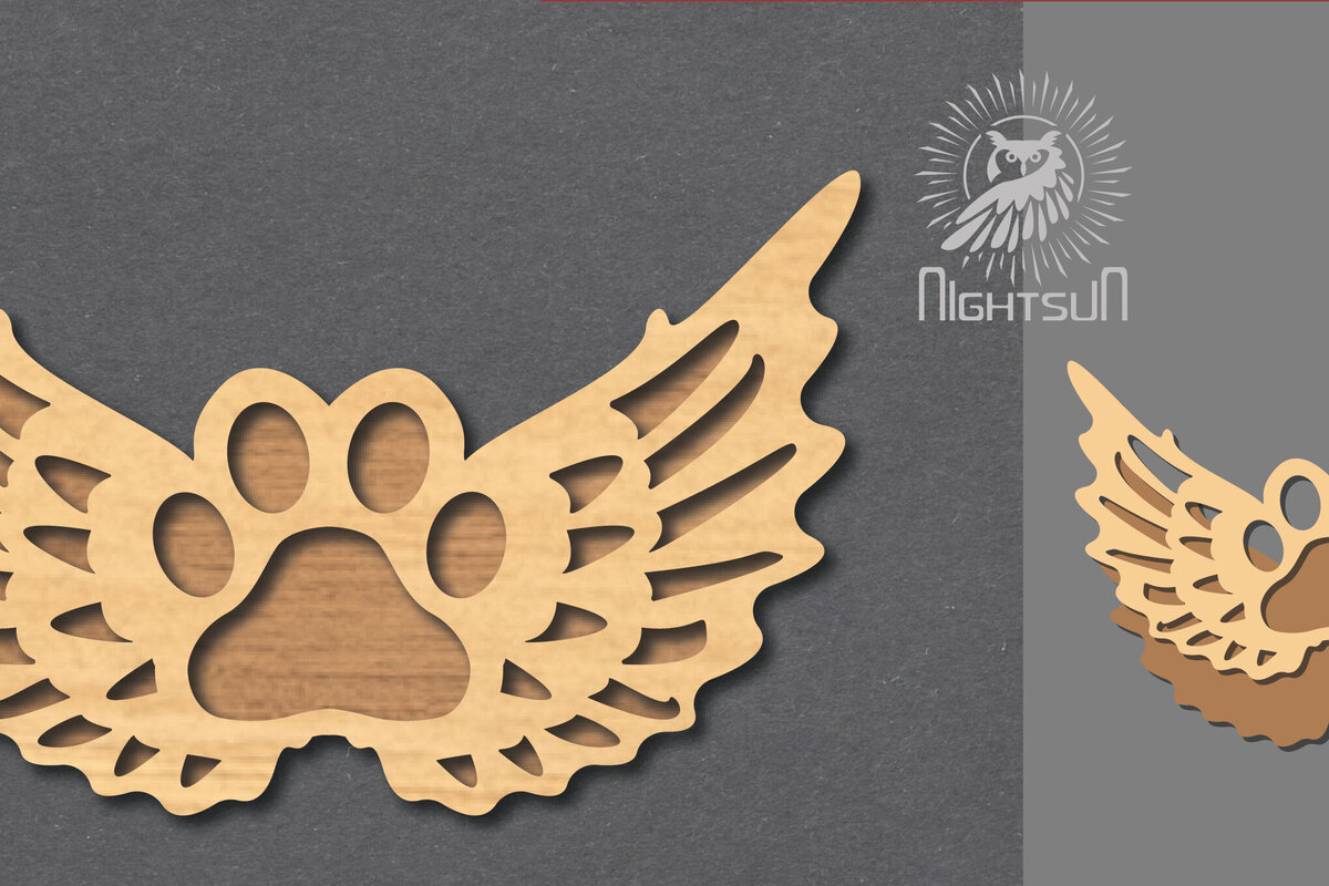 Intra απο ξύλο plywood 3mm-4mm πάχος – Διακόσμηση κοπής με λέιζερ ποδιών φτερών 1 Δίασταση  20x20 cm INTRAFABR-116228038