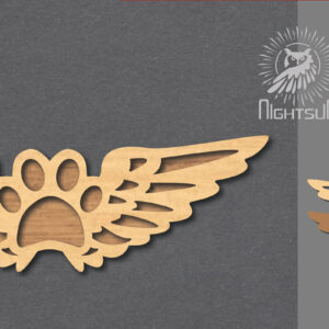 Intra απο ξύλο plywood 3mm-4mm πάχος – Διακόσμηση Wings Paw2 Δίασταση  20x20 cm INTRAFABR-116228086