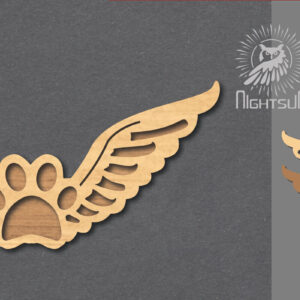 Intra απο ξύλο plywood 3mm-4mm πάχος – Διακόσμηση κοπής με λέιζερ ποδιών φτερών 3 Δίασταση  20x20 cm INTRAFABR-116228131