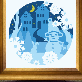 Intra απο ξύλο plywood 3mm-4mm πάχος – Winter 3D Shadow Box Δίασταση  20x20 cm INTRAFABR-77462996 - Image 1