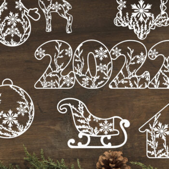 Intra απο ξύλο plywood 3mm-4mm πάχος – Αρχεία κομμένων χειμερινών Χριστουγέννων Δίασταση  20x20 cm INTRAFABR-15358296 - Image 1