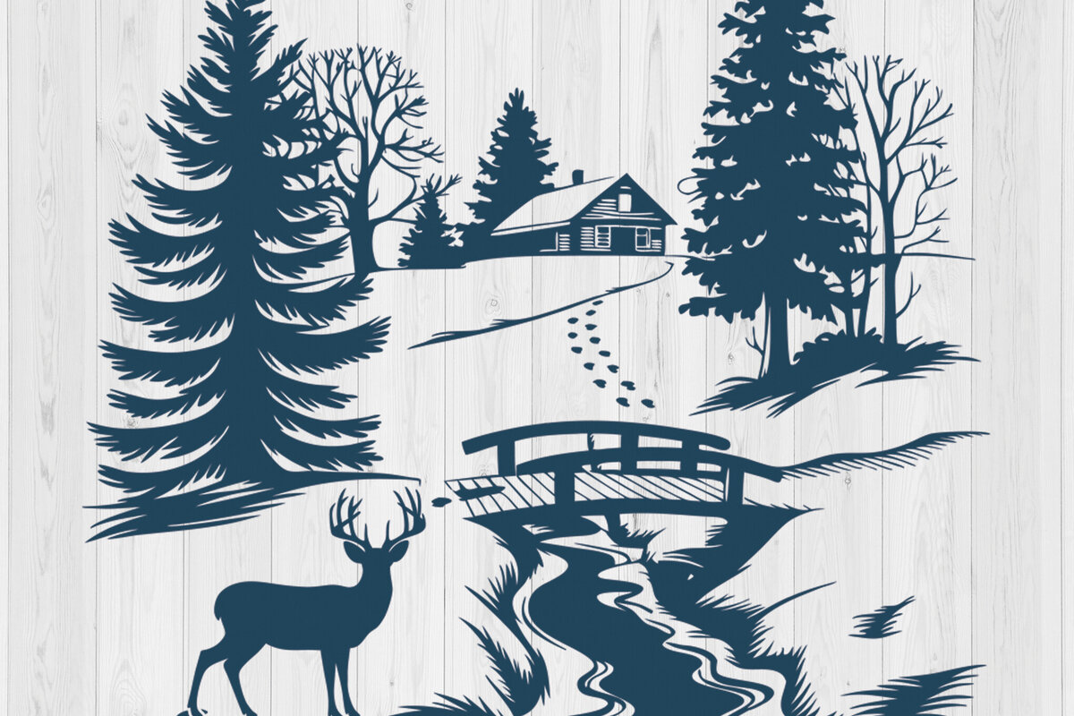 Intra απο ξύλο plywood 3mm-4mm πάχος – Χειμερινή Χριστουγεννιάτικη Σκηνή Design Δίασταση  40x30 cm INTRAFABR-105353655