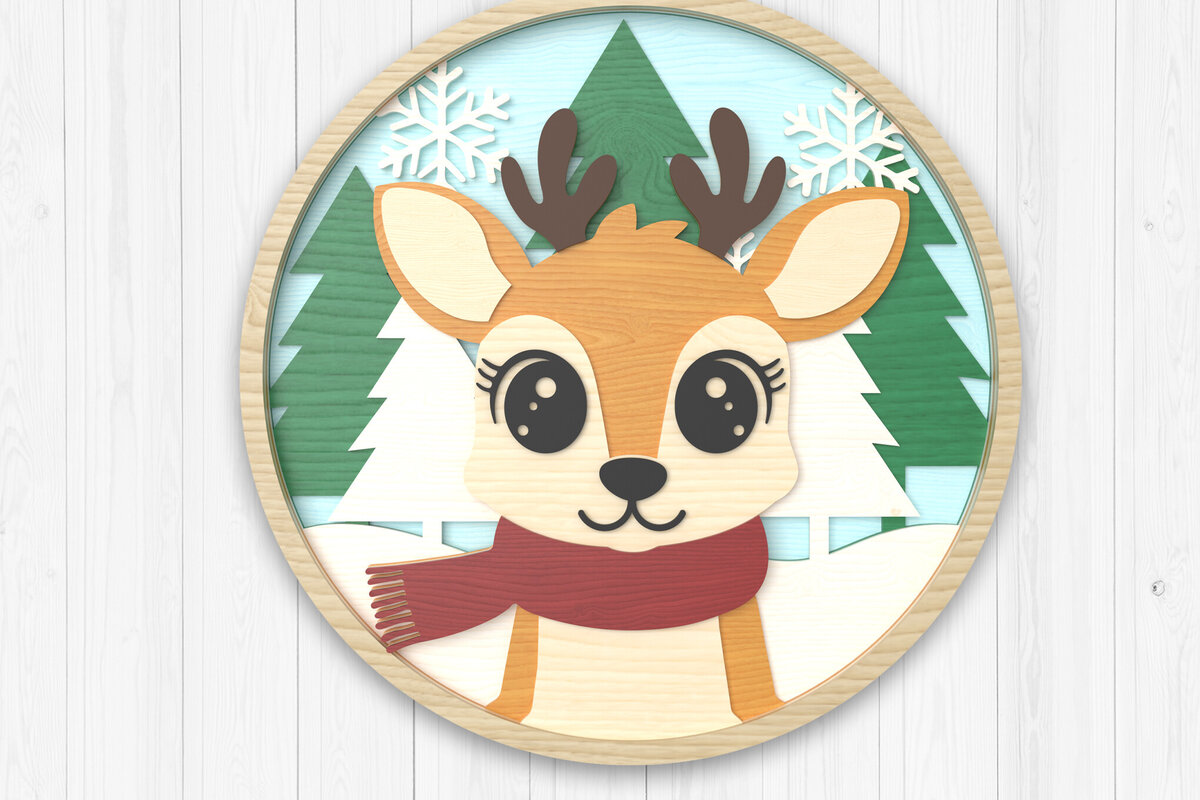 Intra απο ξύλο plywood 3mm-4mm πάχος – Στολίδι με για το χειμώνα Δίασταση  20x20 cm INTRAFABR-106511393