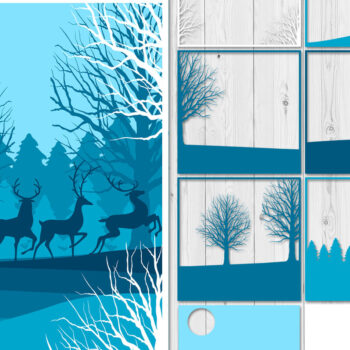 Intra απο ξύλο plywood 3mm-4mm πάχος – Τρισδιάστατο κουτί σκιών Winter Deer Layered Δίασταση  20x20 cm INTRAFABR-17286713 - Image 3