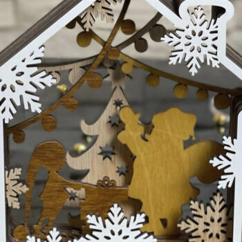 Intra απο ξύλο plywood 3mm-4mm πάχος – Αρχεία κοπής με λέιζερ πολλαπλών στρώσεων WINTER HOUSE Δίασταση  20x20 cm INTRAFABR-22062297 - Image 7