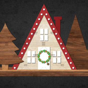 Intra απο ξύλο plywood 3mm-4mm πάχος – Winter House Scene Δίασταση  20x20 cm INTRAFABR-111136230 - Image 1