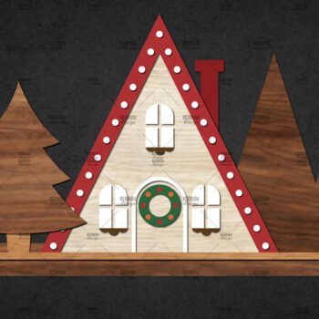 Intra απο ξύλο plywood 3mm-4mm πάχος – Winter House Scene Δίασταση  20x20 cm INTRAFABR-111136384 - Image 1