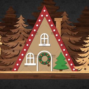 Intra απο ξύλο plywood 3mm-4mm πάχος – Σκηνή Winter Houses Δίασταση  20x20 cm INTRAFABR-111135786