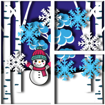 Intra απο ξύλο plywood 3mm-4mm πάχος – Χειμερινό τοπίο 3d Δίασταση  20x20 cm INTRAFABR-85441005 - Image 2