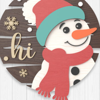 Intra απο ξύλο plywood 3mm-4mm πάχος – Χειμερινός χιονάνθρωπος Δίασταση  20x20 cm INTRAFABR-106315013 - Image 1