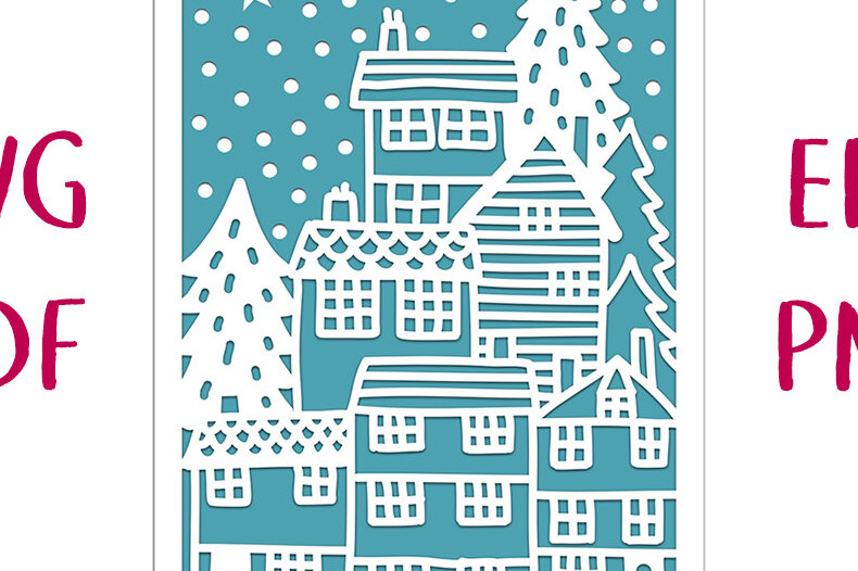 Intra απο ξύλο plywood 3mm-4mm πάχος – Κάρτα χειμερινών χωριών διακοπών Cut Δίασταση  20x20 cm INTRAFABR-20075175