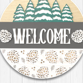 Intra απο ξύλο plywood 3mm-4mm πάχος – Πινακίδα καλωσορίσματος χειμώνα - Πεύκα Δίασταση  20x20 cm INTRAFABR-106314861 - Image 1