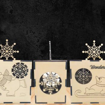 Intra απο ξύλο plywood 3mm-4mm πάχος – Winter Wonderland Tea Light - Κουτί δώρου Δίασταση  20x20 cm INTRAFABR-41230939 - Image 1