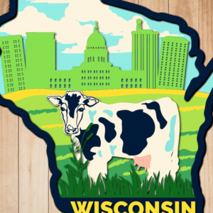 Intra απο ξύλο plywood 3mm-4mm πάχος – Wisconsin, 3D Layered Αρχείο Δίασταση  20x20 cm INTRAFABR-33545463