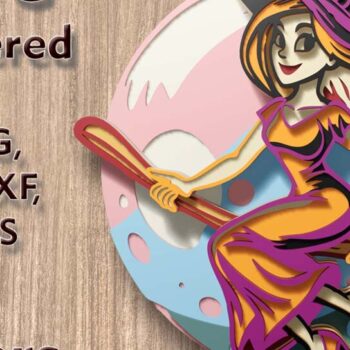 Intra απο ξύλο plywood 3mm-4mm πάχος – Witch 3D Multilayer Laser Αρχεία Δίασταση  20x20 cm INTRAFABR-110903755 - Image 1