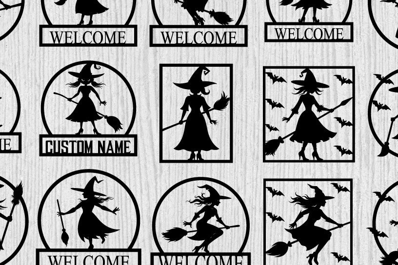 Intra απο ξύλο plywood 3mm-4mm πάχος – Πακέτο τέχνης τοίχου με μεταλλικό σκουπόξυλο Witch Δίασταση  40x30 cm INTRAFABR-103320990