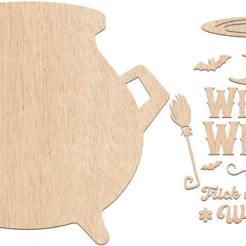 Intra απο ξύλο plywood 3mm-4mm πάχος – Witch Door Hanger, Αρχεία κοπής με λέιζερ Δίασταση 20x20 cm INTRAFABR-105736132 - Image 2