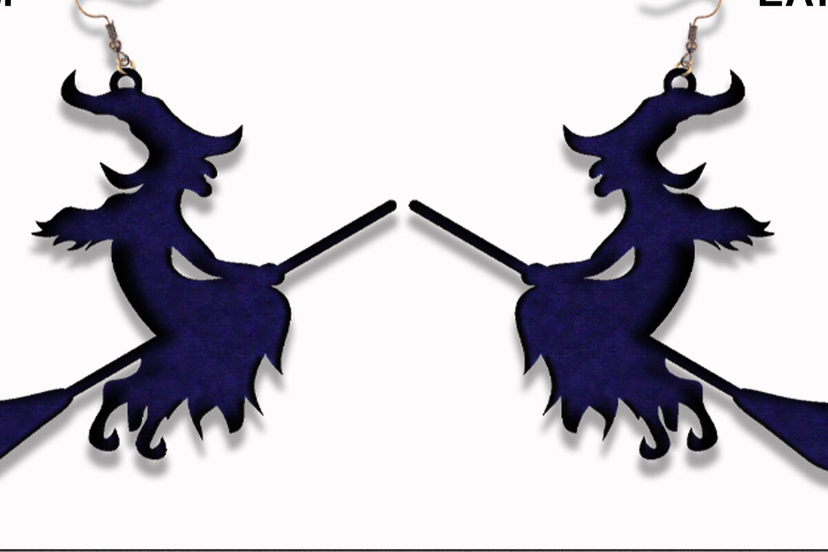 Intra απο ξύλο plywood 3mm-4mm πάχος – Σκουλαρίκια μαγισσών |  αποκριών Δίασταση  5x5 cm INTRAFABR-30317775