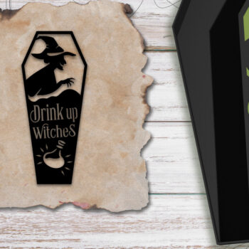 Intra απο ξύλο plywood 3mm-4mm πάχος – Κουτί δώρου Witch Halloween Coffin Δίασταση  20x20 cm INTRAFABR-79071403 - Image 1