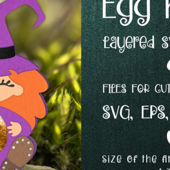 Intra απο ξύλο plywood 3mm-4mm πάχος – Μάγισσα - Πρότυπο κατόχου αυγών αποκριών Δίασταση  20x20 cm INTRAFABR-11932033 - Image 1