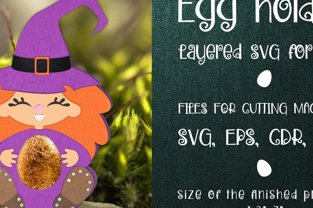 Intra απο ξύλο plywood 3mm-4mm πάχος – Μάγισσα - Πρότυπο κατόχου αυγών αποκριών Δίασταση  20x20 cm INTRAFABR-11932033