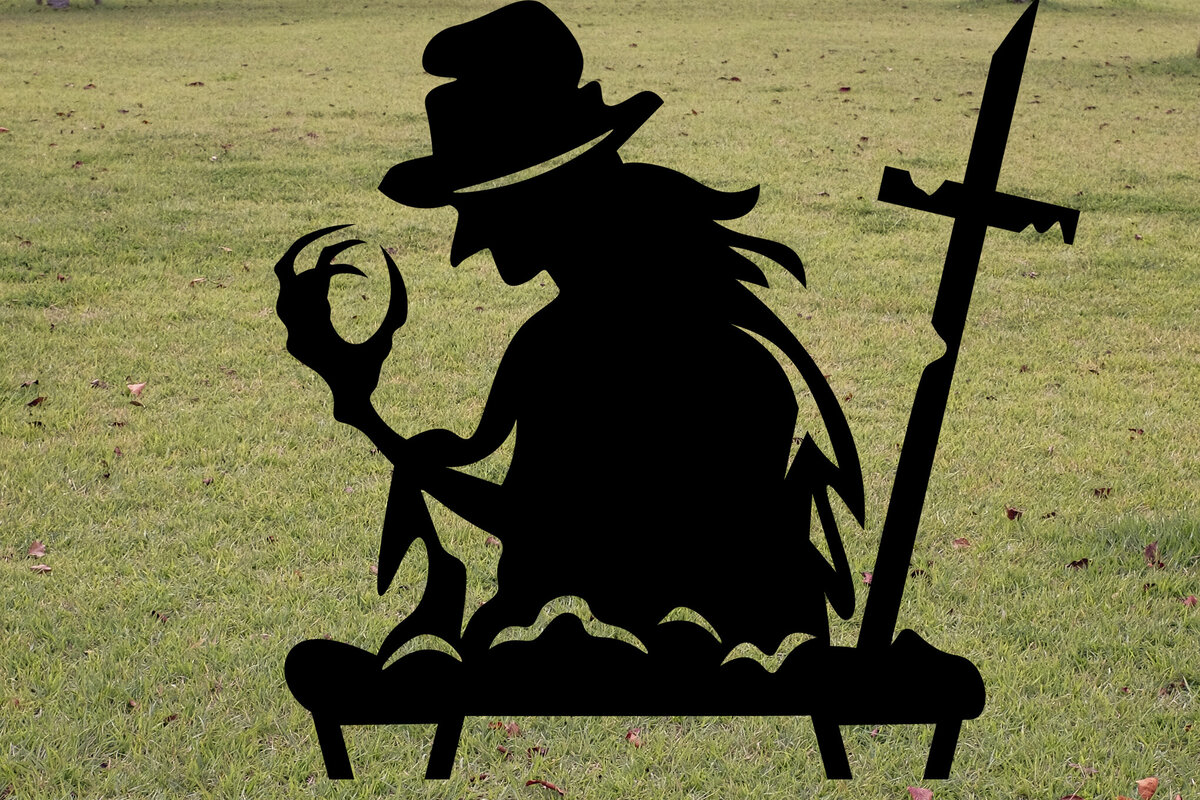 Intra απο ξύλο plywood 3mm-4mm πάχος – Witch Halloween Garden Decor Cut Laser Δίασταση  20x20 cm INTRAFABR-79072468