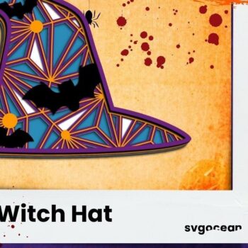 Intra απο ξύλο plywood 3mm-4mm πάχος – Καπέλο μαγισσών 3D Δίασταση  20x20 cm INTRAFABR-36603220 - Image 1