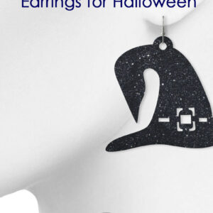 Intra απο ξύλο plywood 3mm-4mm πάχος – Αρχεία κοπής με λέιζερ σκουλαρίκι με καπέλο μαγισσών Δίασταση  5x5 cm INTRAFABR-19143695