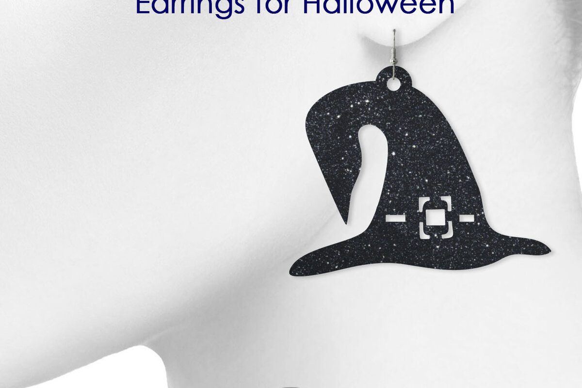 Intra απο ξύλο plywood 3mm-4mm πάχος – Αρχεία κοπής με λέιζερ σκουλαρίκι με καπέλο μαγισσών Δίασταση  5x5 cm INTRAFABR-19143695