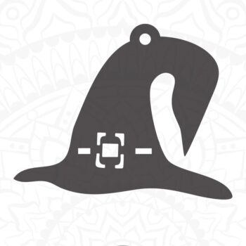 Intra απο ξύλο plywood 3mm-4mm πάχος – Αρχεία κοπής με λέιζερ σκουλαρίκι με καπέλο μαγισσών Δίασταση  5x5 cm INTRAFABR-19143695 - Image 4