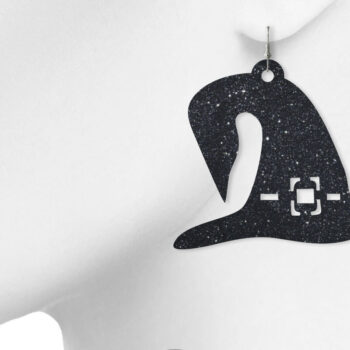 Intra απο ξύλο plywood 3mm-4mm πάχος – Αρχεία κοπής με λέιζερ σκουλαρίκι με καπέλο μαγισσών Δίασταση  5x5 cm INTRAFABR-19143695 - Image 6