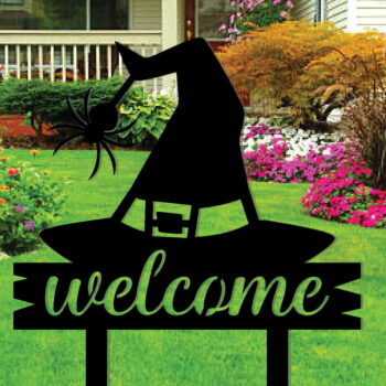 Intra απο ξύλο plywood 3mm-4mm πάχος – Διακοσμητικό σημάδι με μεταλλικό καπέλο μάγισσας Δίασταση  40x30 cm INTRAFABR-101276144 - Image 2