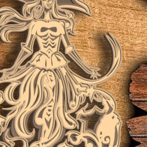 Intra απο ξύλο plywood 3mm-4mm πάχος – Witch Multilayer/ Witch Mandala Cut Δίασταση  20x20 cm INTRAFABR-74464068