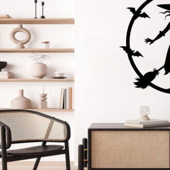 Intra απο ξύλο plywood 3mm-4mm πάχος – Witch on Broomstick Metal Wall Art Laser Δίασταση  40x30 cm INTRAFABR-102823152 - Image 2